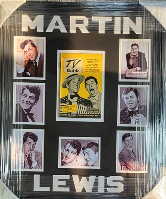 Dean Martin & Jerry Lewis 1951 TV Guide Unsigned Framed Collage 22" x 27"