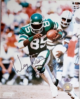 NEW YORK JETS WESLEY WALKER SIGNED 8X10 PHOTO