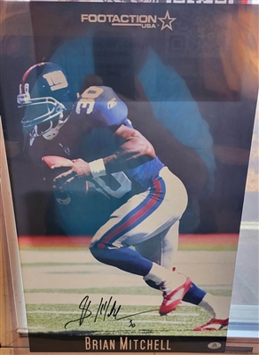 NEW YORK GIANTS BRIAN MITCHELL SIGNED 11"X17" PHOTO