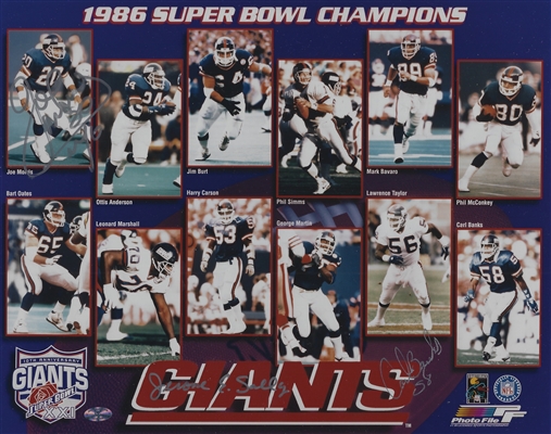 New York Giants 1986 Super Bowl Champs 8x10 Photo Signed By Jerome Sally, Joe Morris, Carl Banks  