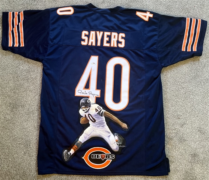 Chicago Bears Gale Sayers Hand Signed & Painted Jersey By World Renowned Artist Doo S. Oh