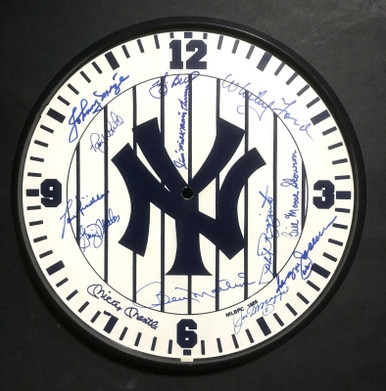 NY Yankees signed clock Mickey Mantle #7 Joe DiMaggio #5 Berra 13 autos