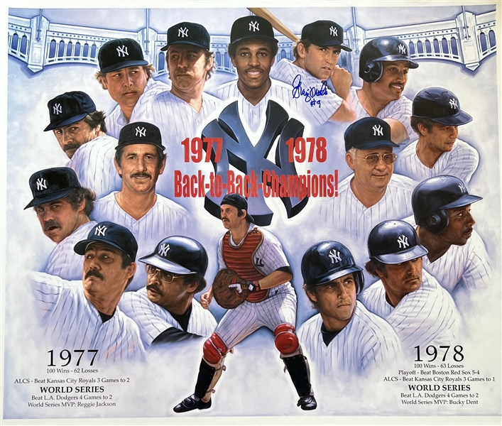 New York Yankees Graig Nettles Signed 77-78 Back To Back Lithograph 