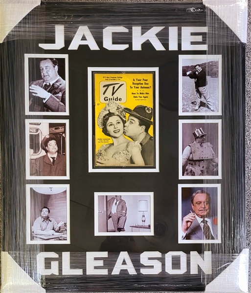 Jackie Gleason Unsigned 1951 TV Guide Framed Collage 22"x 27"