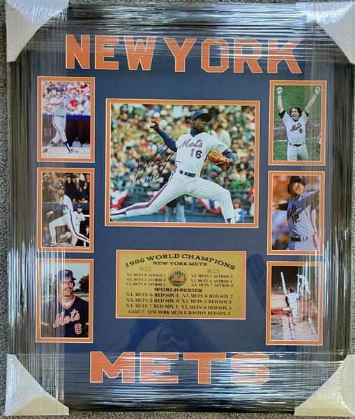 New York Mets Dwight "Doc" Gooden Signed 8x10 Photo Framed Collage 22"x 27"