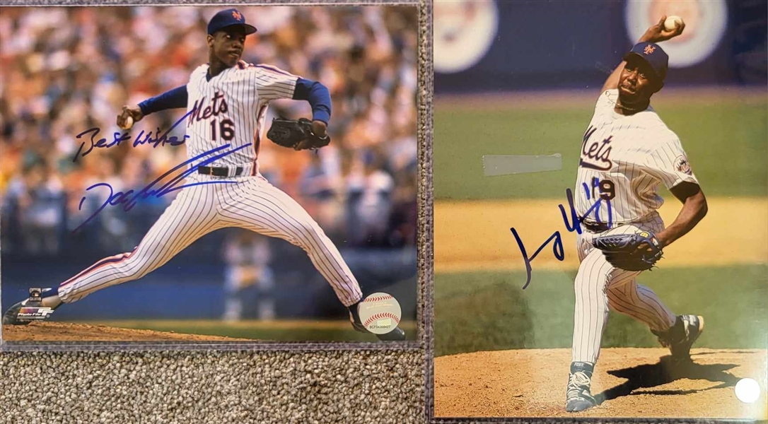 2 New York Mets Signed 8x10 Photos - Doc Gooden & Anthony Young  