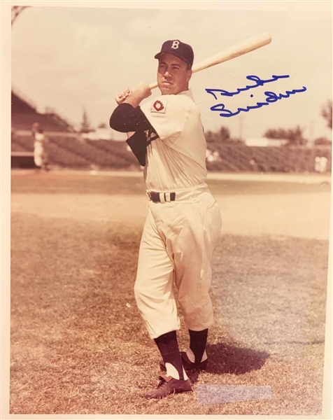 Brooklyn Dodgers Duke Snider Signed 8x10 Batting Stance Photo 