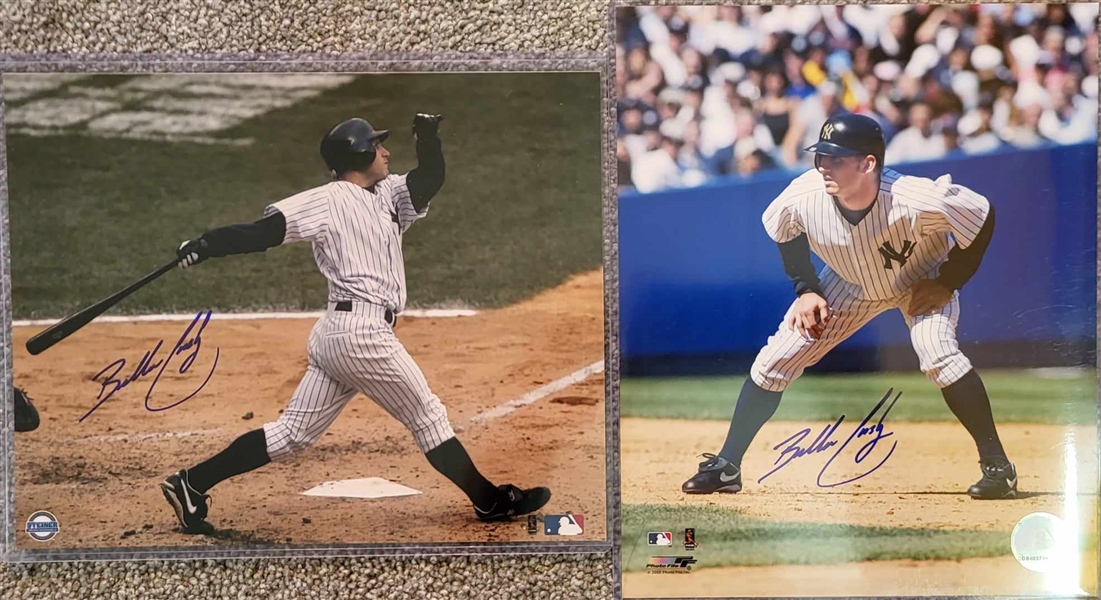 2 New York Yankees Bubba Crosby Signed 8x10 Photos