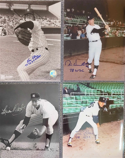 4 New York Yankees Signed 8x10 Photos - Doyle, Clay, Beattie, Heath