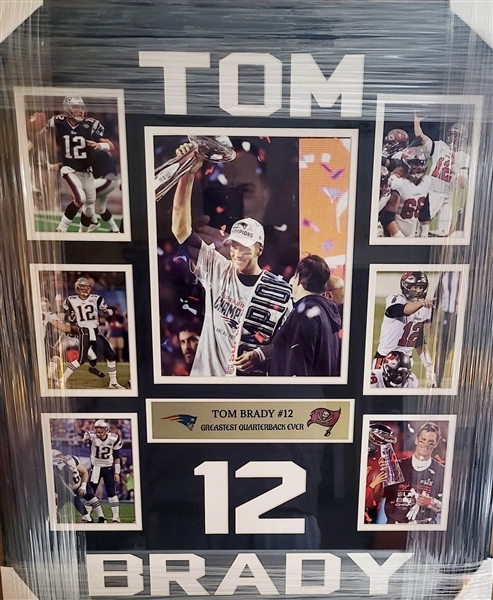 Tom Brady Career Unsigned Framed Collage 22"x 27"