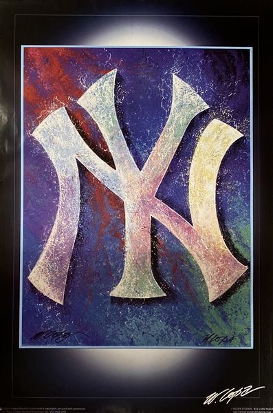 New York Yankees Logo Fine Art Lithograph Hand Signed By Artist Bill Lopa 