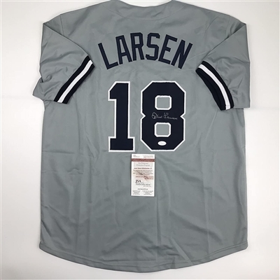 NEW YORK YANKEES DON LARSEN SIGNED GREY CUSTOM JERSEY-JSA CERT