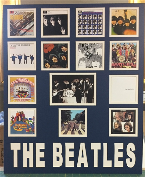 ROCK N ROLL THE BEATLES UNSIGNED FRAMED COLLAGE 22"x 27" 