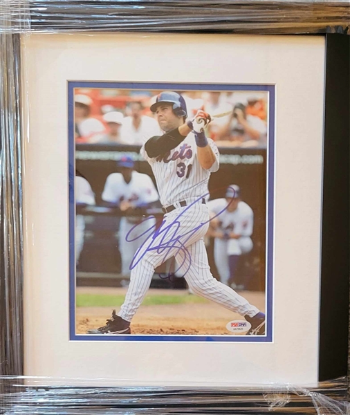 New York Mets Mike Piazza Signed 8x10 Photo Framed -PSA Hologram 