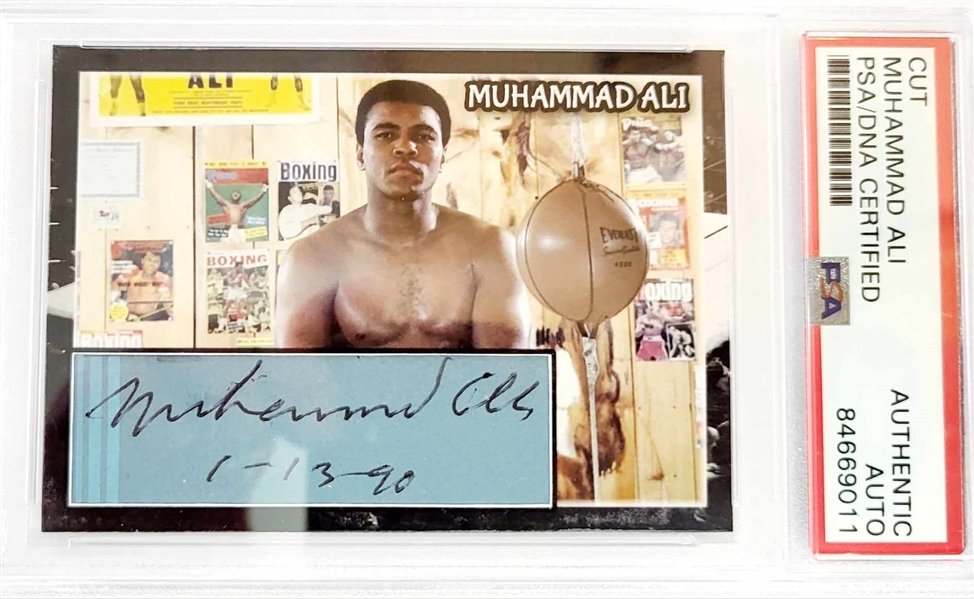 Boxer Muhammad Ali Signed Cut Signature 1-13-90 -PSA/DNA 