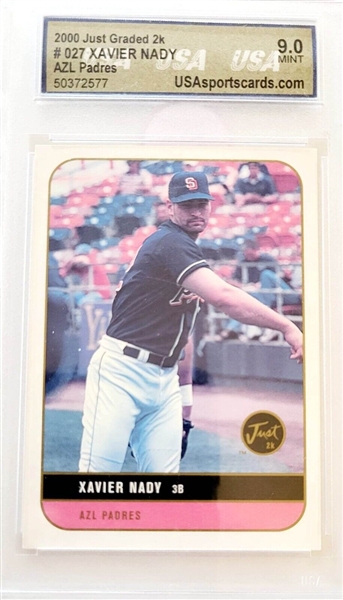 Padres Xavier Nady 2000 Rookie Card #27 9.0 Mint Slabbed