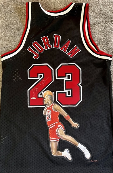 Michael Jordan Original Hand Painted Signed Jersey By World Renowned Artist Doo S. Oh