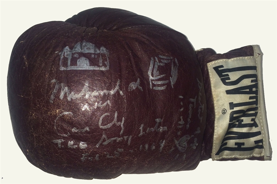 Muhammad Ali Signed Cassius Clay boxing glove The Greatest Auto Drawing 1/1 Psa