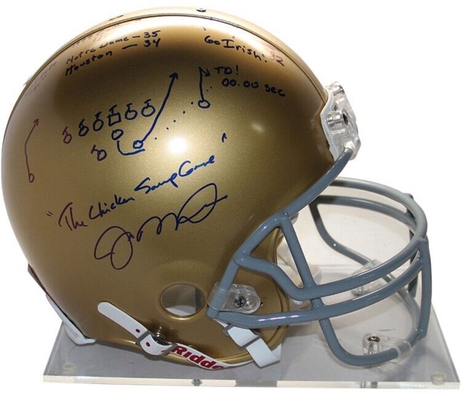 Joe Montana Signed Notre Dame PROLINE HELMET 1979 Chicken Soup Auto /79 Holo Coa