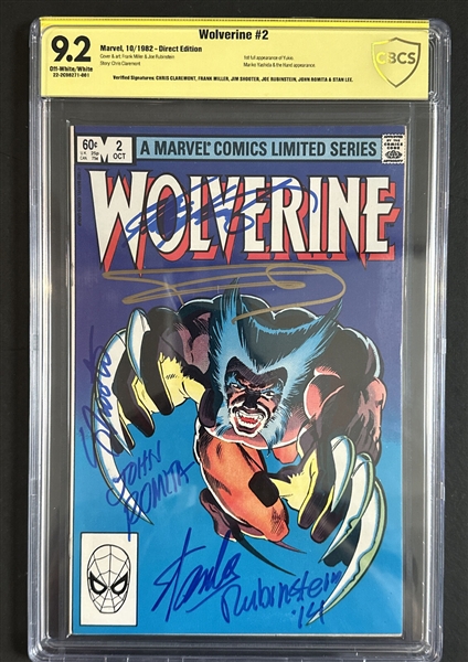 WOLVERINE LIMITED #2 CGC 9.2 NM Signed Frank Miller Stan Lee John Romita 6 Autographs