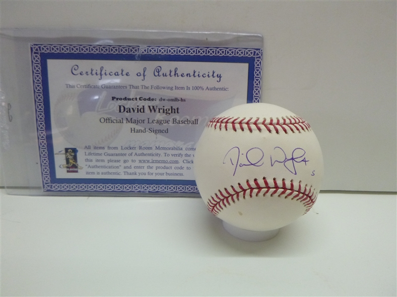 New York Mets David Wright Signed OML Baseball 