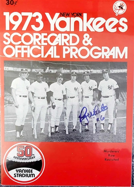 New York Yankees 1973 Program Signed By Roy White 