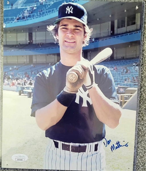 New York Yankees Don Mattingly Signed 8x10 Photo-JSA 