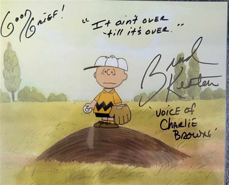 Peanuts 8x10 Photo Signed By The Voice Of Charlie Brown Brad Kesten With The Inscription "It Aint Over Till Its Over  