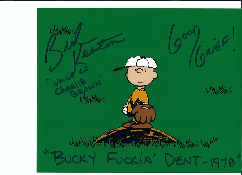 Peanuts 8x10 Photo Signed By The Voice Of Charlie Brown Brad Kesten With The Inscriptions Good Grief,& Bucky F...in Dent 1978 