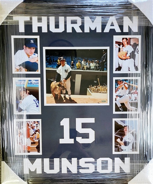 New York Yankees Thurman Munson Unsigned Tiger Photo Collage Framed 22"x 27"