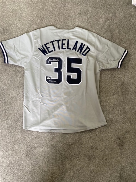 New York Yankees John Wetteland 96 WS MVP Signed Grey Custom Jersey -JSA 