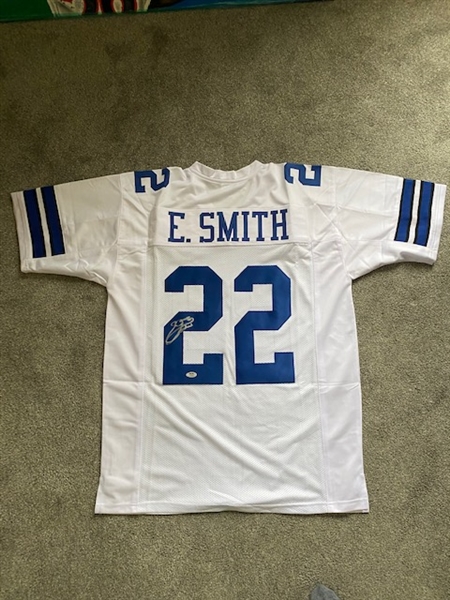 Dallas Cowboys Emmitt Smith Signed White Jersey-PSA