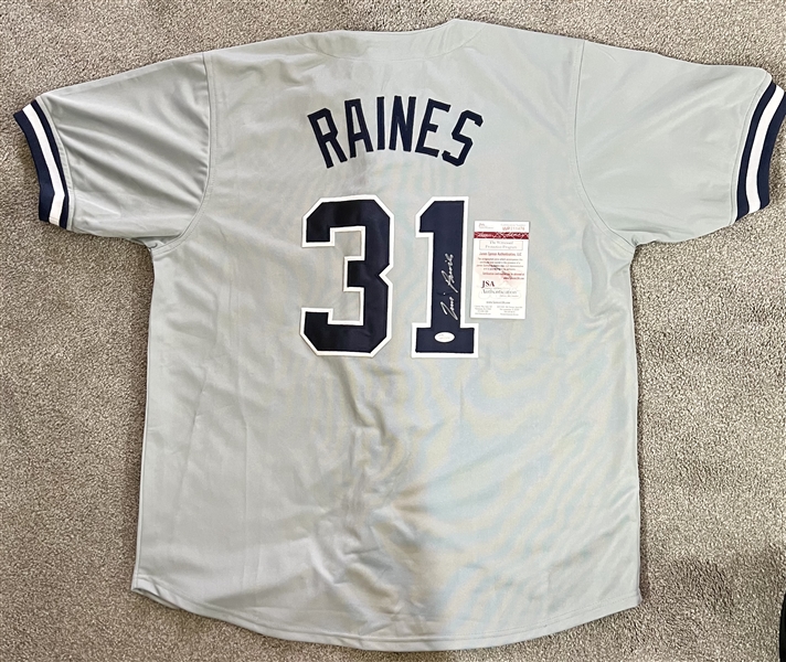 New York Yankees Tim Raines Signed Grey Custom Jersey -JSA