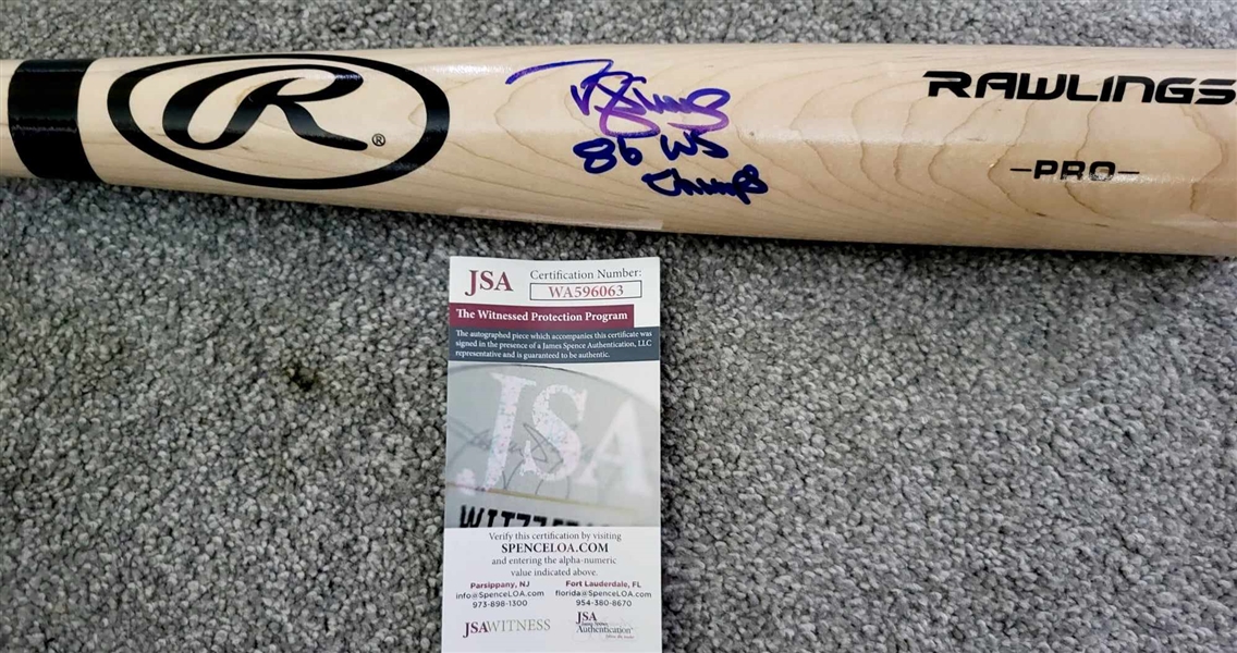 New York Mets Darryl Strawberry Signed Blonde Bat With 86 WS Champs Inscription-PSA