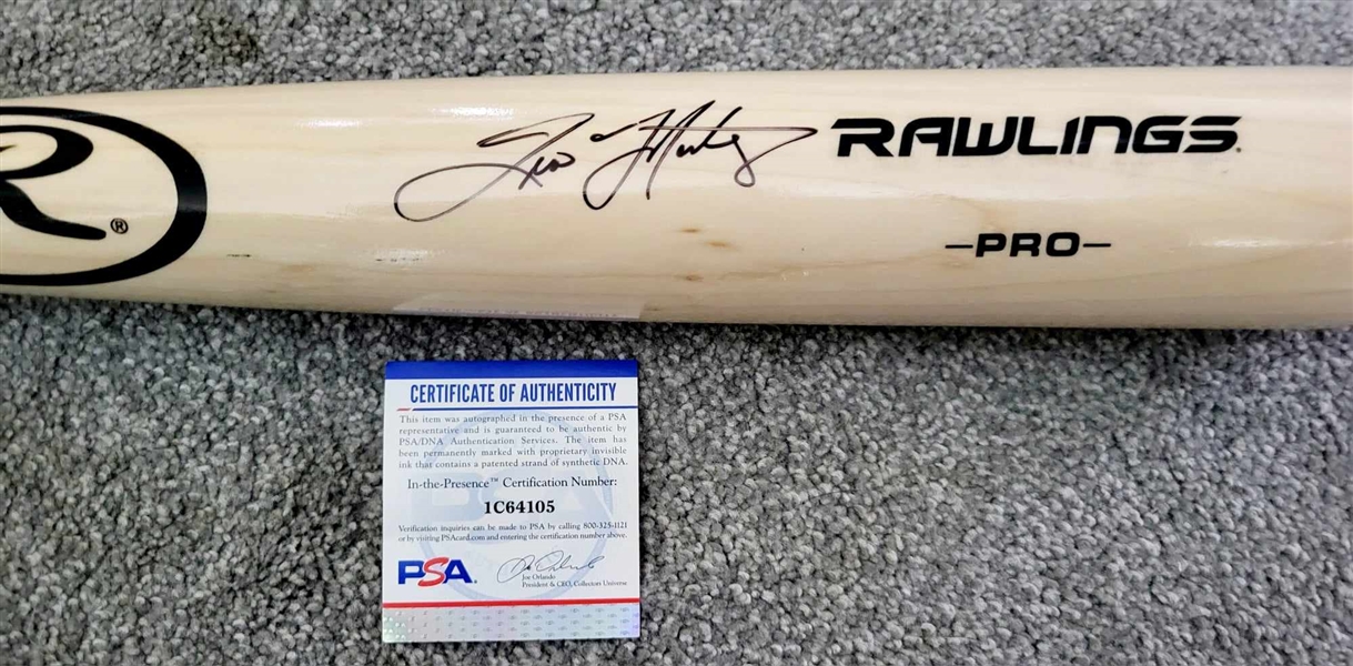 New York Yankees Tino Martinez Signed Blonde Bat-PSA 