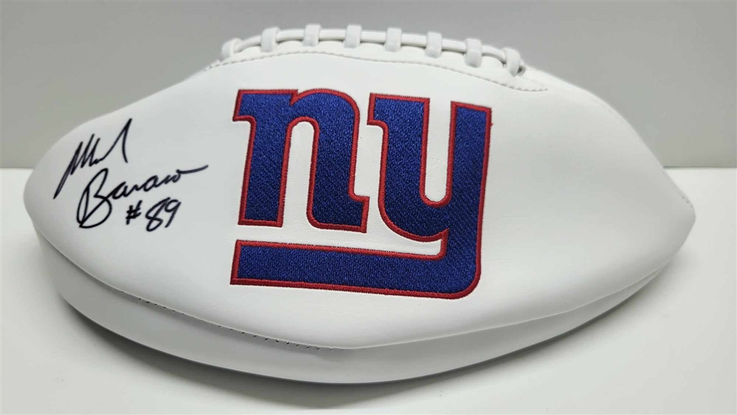 New York Giants Mark Bavaro Signed Logo Stat Football-Beckett