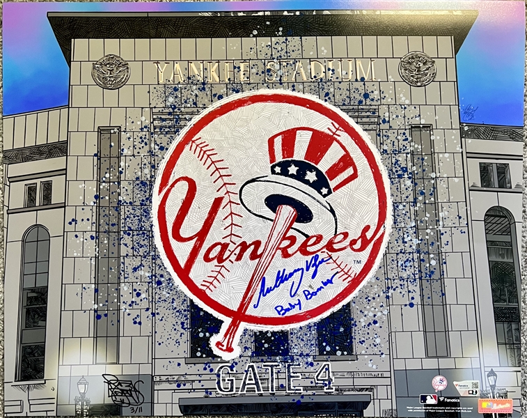 Anthony Volpe New York Yankees Signed 16" x 20" Photo with "Baby Bomber" Inscription - Art and Signed by Maz Adams - Limited Edition of 11
