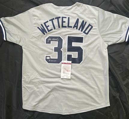 New York Yankees John Wetteland 96 WS MVP Signed Grey Custom Jersey -JSA 