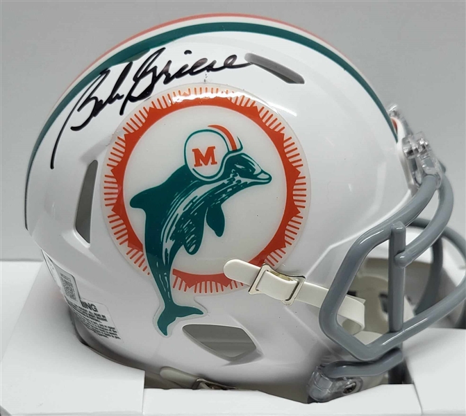 Miami Dolphins Bob Griese Signed Speed Replica Mini Helmet-Beckett