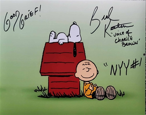 Peanuts 8x10 Photo Signed By The Voice Of Charlie Brown Brad Kesten With The Inscription NYY #1
