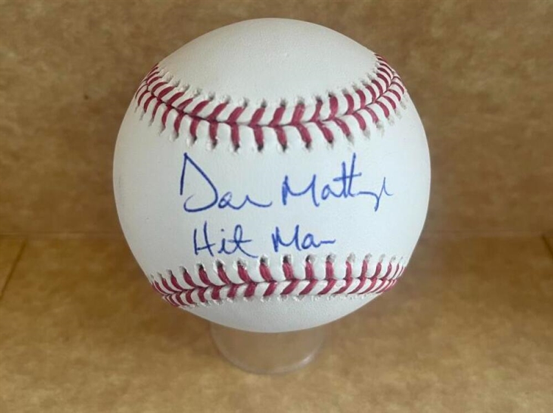 New York Yankees Don Mattingly Signed OAL Baseball With Hitman Inscription -JSA 