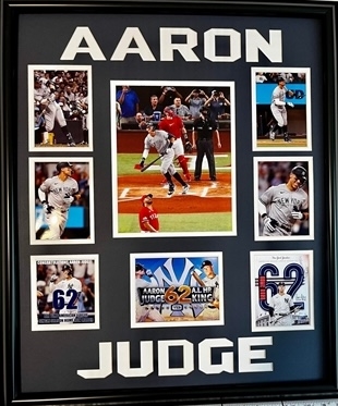 NY Yankees AARON JUDGE unsigned Framed Collage 22x27"