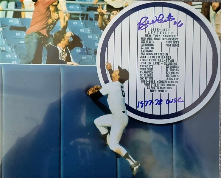 NY Yankees ROY WHITE "Climbing the Wall" Signed 8x10" Certification by Pay It Forward.