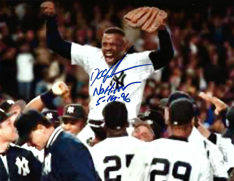 NY Yankees DOC GOODEN signed 8x10" photo with inscription "No Hitter 5/14/96" Certification by Pay it Forward.