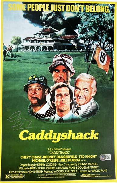 Caddyshack Poster 11x17" signed by CHEVY CHASE. Certification by Beckett Hologram.