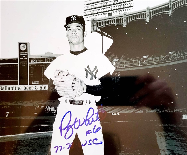 NY Yankees ROY WHITE 77-78 8x10" with inscription "77-78 WSC" Certification by Pay It Forward.