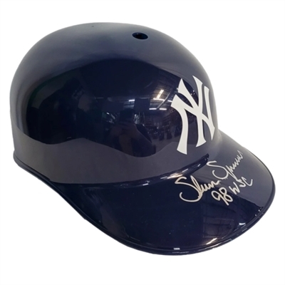 NY Yankees SHANE SPENCER Signed 98 WSC Replica Helmet. Certification by JSA.