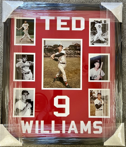 Boston Red Sox TED WILLIAMS Framed Unsigned Collage 22x27"