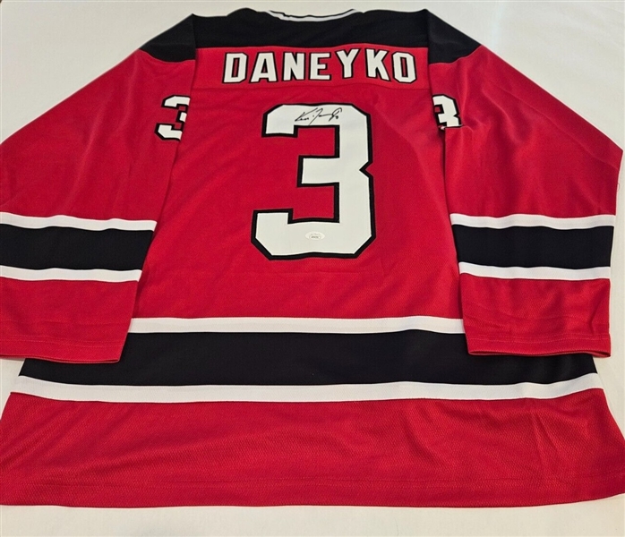 NJ Devils KEN DANEYKO Signed Red Jersey. Certification by JSA Hologram.