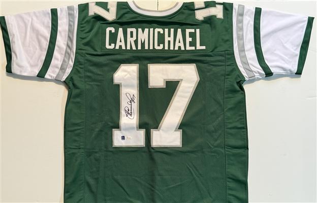 Philadelphia Eagles HAROLD CARMICHAEL #17 Signed Green Jersey. Certification by DA Sports.